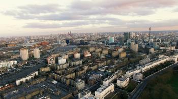 New Aerial View of Modern London City Town 4K Stock Video Footage ...