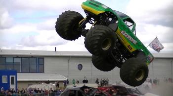 Extreme Monster Truck Second Jump in Realtime and Slow Motion at the ...
