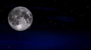 Illustration of a galaxy in night sky with simulated moon and stars ...