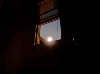 Moon shine through a window