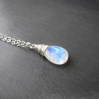 Moonstone Necklace Moonstone Jewelry Rainbow Moonstone