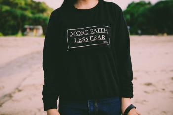 More Faith Less Fear White Sweater