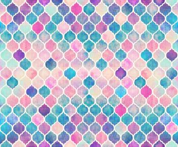 Rainbow Pastel Watercolor Moroccan Pattern wallpaper - micklyn ...