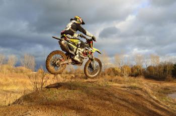 Motocross Rider on His Dirt Bike during Daytime