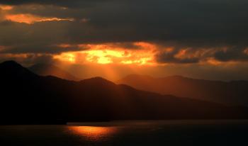 Mountain during Sunset Photograph