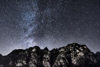 Mountain Under Starry Sky During Nighttime