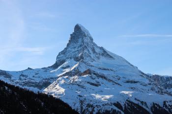 Free Stock Photo of Snow Covered Mountain Peak