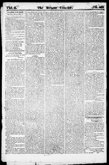 Brazos Courier. (Brazoria, Tex.), Vol. 2, No. 40, Ed. 1, Tuesday ...