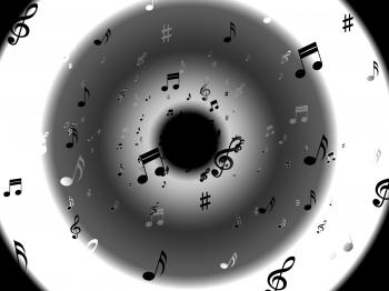 Musical Notes Background Shows Abstract Art And Melodies