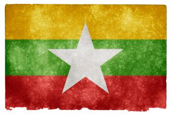 Myanmar Grunge Flag