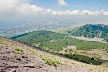 Naples View from Vesuvius volcano