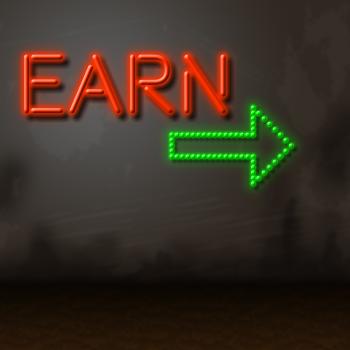 Neon Earn Means Wage Salaries And Illuminated