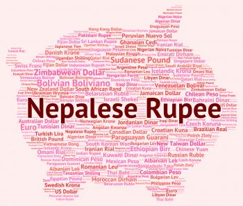 Nepalese Rupee Represents Currency Exchange And Coinage