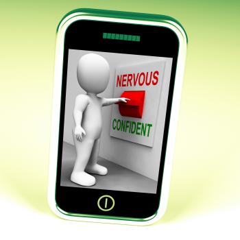 Nervous Confident Switch Shows Nerves Or Confidence