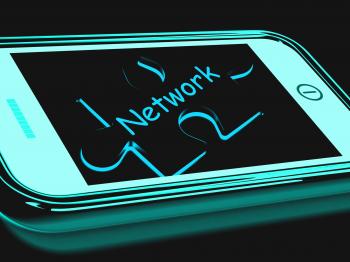 Network Smartphone Shows Connecting And Communicating On Web