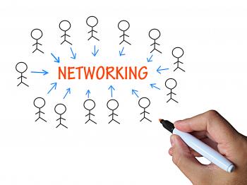 Networking On Whiteboard Means Business Technology Or Online Job Inter