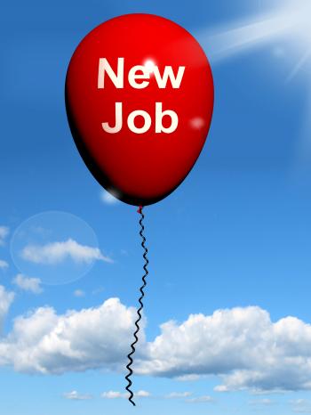 New Job Balloon Shows New Beginnings in Careers