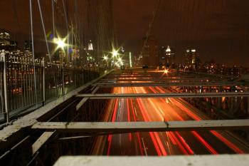 New York City traffic by night