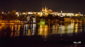 Prague. View of Prague Castle at night