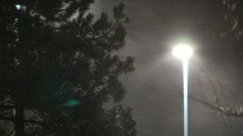 High wind and blowing snow as winter snowstorm moves in at night ...