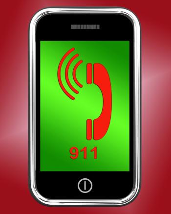 Nine One On Phone Shows Call Emergency Help Rescue 911