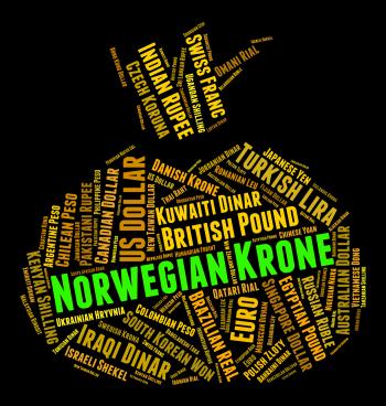 Norwegian Krone Shows Worldwide Trading And Foreign