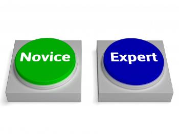 Novice Expert Buttons Shows Beginner And Expertise