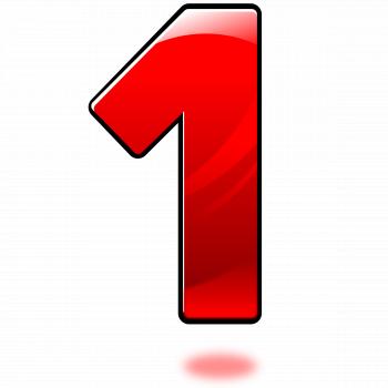 Glossy Number : One Icons PNG - Free PNG and Icons Downloads