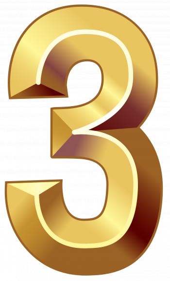 Gold Number Three PNG Clipart Image | Gallery Yopriceville - High ...