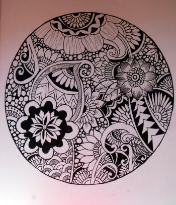 coco.nut: black & white Zentangle circle flowers | draw | Pinterest ...
