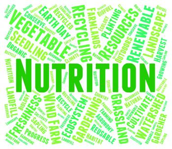 Nutrition Word Shows Food Words And Nutriments