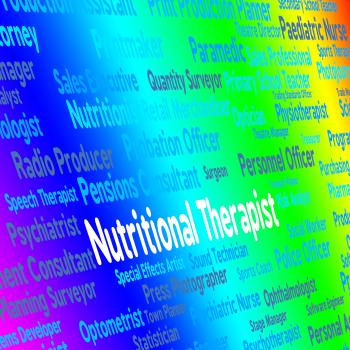 Nutritional Therapist Represents Work Nutriment And Foods
