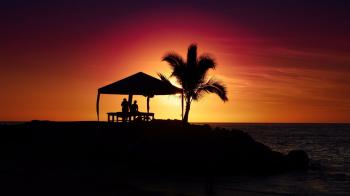 Beach Sunset Silhouette Wallpaper | Silhouettes' | Pinterest ...