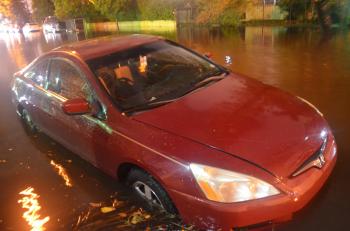 October 15 night 4.0 ft tide plus rain good one flooded car Edgewater