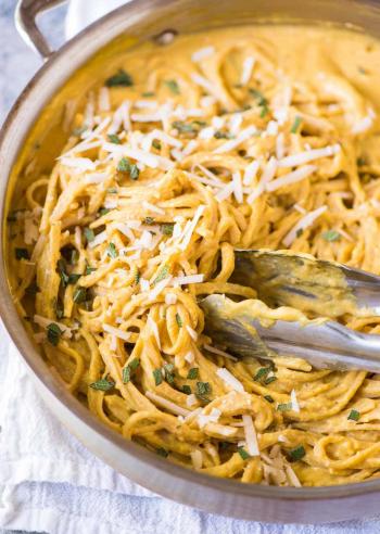 Creamy Pumpkin Pasta Sauce with Parmesan and Sage