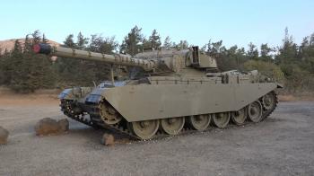 Old army tank on display at a monument to the Six Day War on the ...