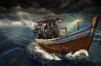 Old Boat In Storm Free Stock Photo - Public Domain Pictures