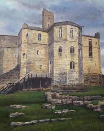 Saatchi Art: Old Castle (Warkworth Castle) Painting by Aurum Arts