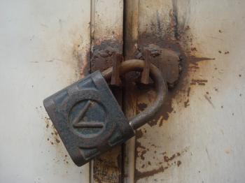 Old metal padlock