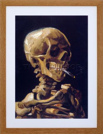 VAN GOGH SKULL BURNING CIGARETTE OLD PAINTING FRAMED PRINT PICTURE ...
