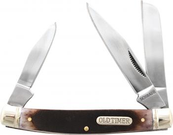 Schrade 34OTB Old Timer Middleman 3.24" Closed, Genuine Bone Handles ...