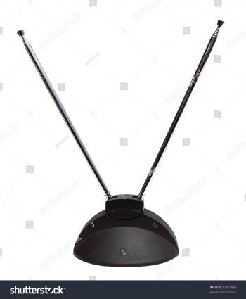 Old Tv Antenna Over White Stock Photo (100% Legal Protection ...