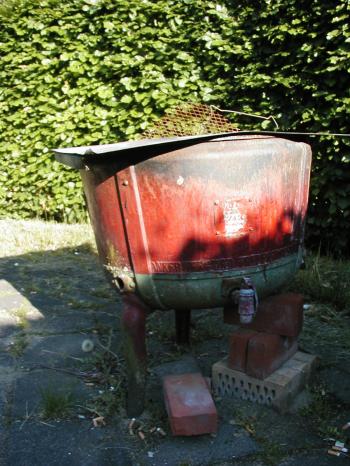 Old watertank used as a barbeque