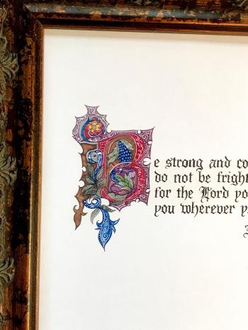 Joshua 1:9/print of original/custom calligraphy/old world art ...