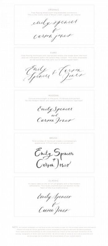 calligraphy style guide — brown linen