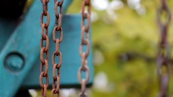 Rusty chains swayed gently Stock Video Footage - Videoblocks