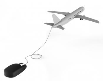 Online Flights Represents World Wide Web And Aeroplane