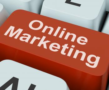 Online Marketing Key Shows Web Emarketing And Sales