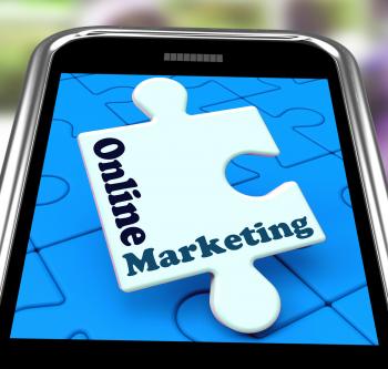Online Marketing On Smartphone Shows Emarketing