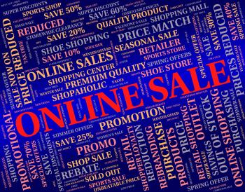 Online Sale Means World Wide Web And Bargain
